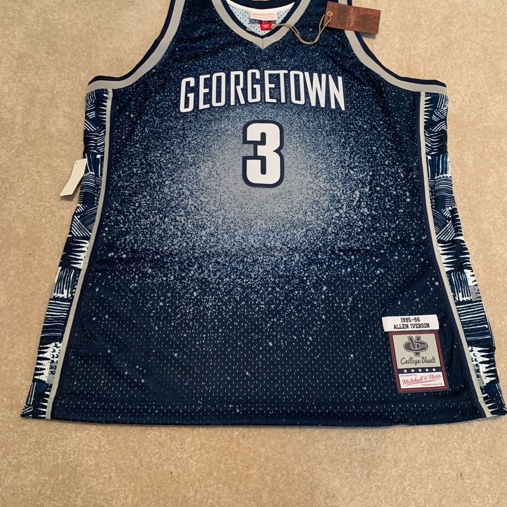 Mitchell & Ness 1995-96 Georgetown Allen Iverson Jersey size L & XL Blue & Grey